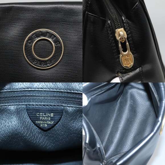 CELINE Hand Bag Leather Black Gold - Picture 11 of 12